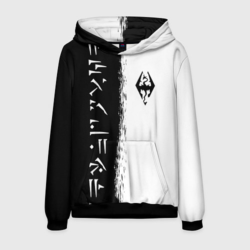 Мужская толстовка THE ELDER SCROLLS SKYRIM FUS RO DAH ЧЁРНО БЕЛЫЙ / 3D-Черный – фото 1