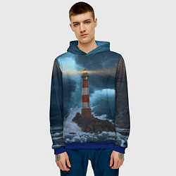 Толстовка-худи мужская НОЧНОЙ МАЯК, цвет: 3D-синий — фото 2