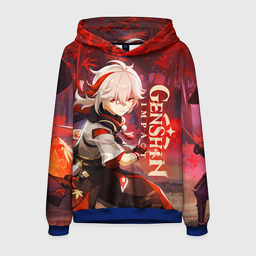 Мужская толстовка Геншин импакт: Кадзуха / 3D-Синий – фото 1