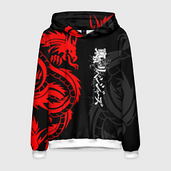 Толстовка-худи мужская Токийские Мстители: Красный дракон, цвет: 3D-белый