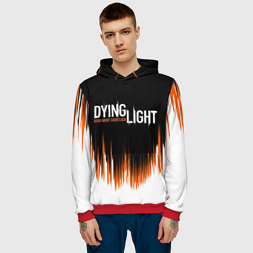 Мужская толстовка DYING LIGHT GOOD NIGHT AND GOOD LUCK / 3D-Красный – фото 3