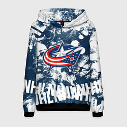 Толстовка-худи мужская Коламбус Блю Джекетс, Columbus Blue Jackets, цвет: 3D-черный