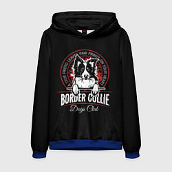 Толстовка-худи мужская Бордер-Колли Border Collie, цвет: 3D-синий