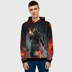 Толстовка-худи мужская TES SKYRIM DOVAHKIN FLAME ДРАКОНОРОЖДЕННЫЙ, цвет: 3D-черный — фото 2