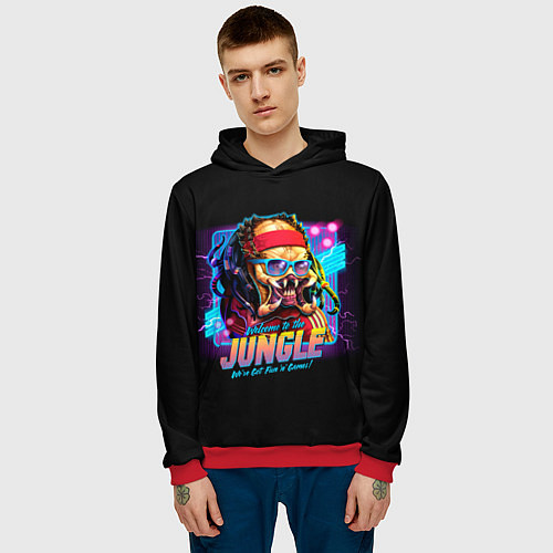Мужская толстовка Predator in the jungle / 3D-Красный – фото 3