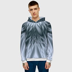 Толстовка-худи мужская Лучи Абстракция, цвет: 3D-белый — фото 2