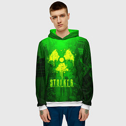 Толстовка-худи мужская STALKER LOGO RADIATOIN NEON TOXIC, цвет: 3D-белый — фото 2