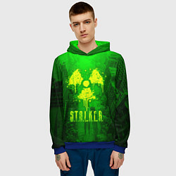 Толстовка-худи мужская STALKER LOGO RADIATOIN NEON TOXIC, цвет: 3D-синий — фото 2
