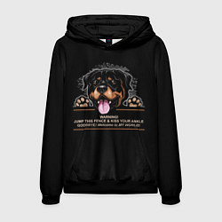 Толстовка-худи мужская Собака Ротвейлер, цвет: 3D-черный