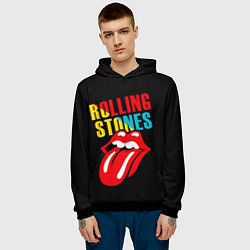 Толстовка-худи мужская Роллинг Стоунз Rolling Stones, цвет: 3D-черный — фото 2