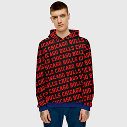 Толстовка-худи мужская Чикаго Буллз, Chicago Bulls, цвет: 3D-синий — фото 2