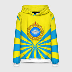 Толстовка-худи мужская Большая эмблема ВВС РФ, цвет: 3D-белый