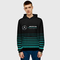 Толстовка-худи мужская Merсedes PETRONAS F1, цвет: 3D-черный — фото 2