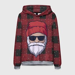 Толстовка-худи мужская SANTA HIPSTER САНТА ХИПСТЕР, цвет: 3D-меланж