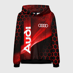 Толстовка-худи мужская AUDI АУДИ SPORT СПОРТ RED AND BLACK, цвет: 3D-черный