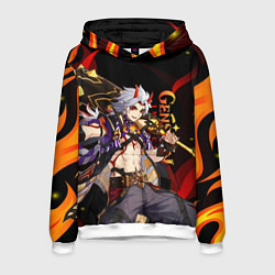 Толстовка-худи мужская GENSHIN IMPACT ИТТО АРАТАКИ, цвет: 3D-белый