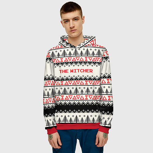 Мужская толстовка Свитер The Witcher / 3D-Красный – фото 3