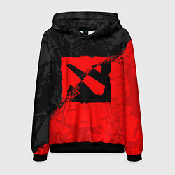 Мужская толстовка DOTA 2 RED BLACK LOGO, БРЫЗГИ КРАСОК