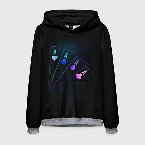 Мужская толстовка НЕОНОВЫЕ КАРТЫ NEON / 3D-Меланж – фото 1