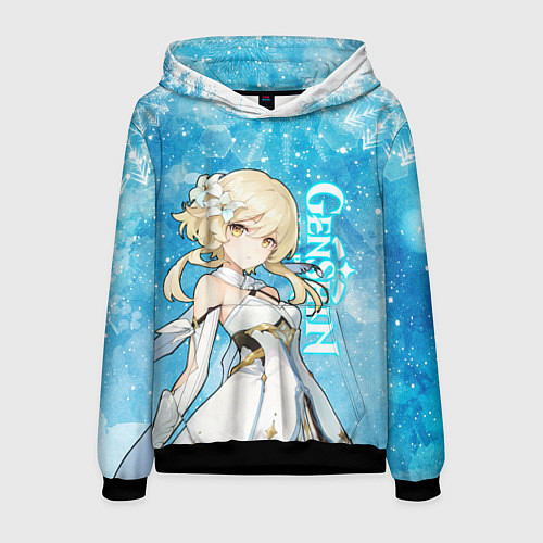 Мужская толстовка GENSHIN IMPACT НОВОГОДНИЙ, ЛЮМИН / 3D-Черный – фото 1