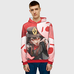 Толстовка-худи мужская ХУ ТАО С ПРИЗРАКАМИ, цвет: 3D-красный — фото 2