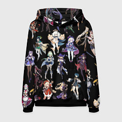 Толстовка-худи мужская GENSHIN IMPACT ПЕРСОНАЖИ ИГРЫ HEROES, цвет: 3D-черный