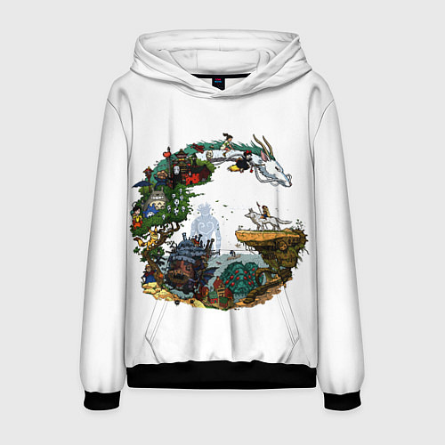 Мужская толстовка Миры Хаяо Миядзаки унесенные призраками и другие / 3D-Черный – фото 1