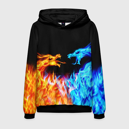 Мужская толстовка FIRE DRAGONS ОГНЕННЫЕ ДРАКОНЫ / 3D-Черный – фото 1