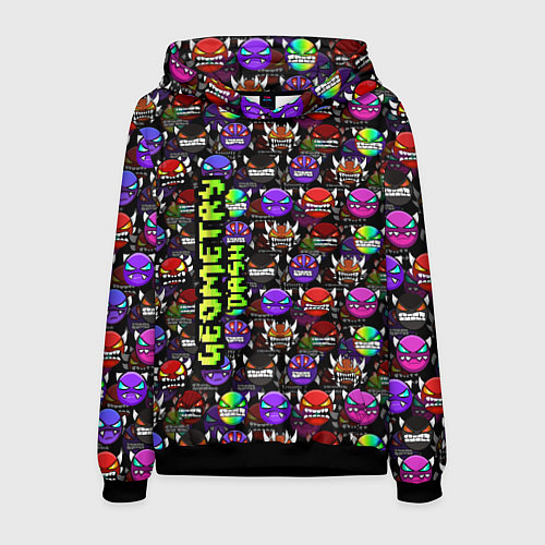 Мужская толстовка Geometry Dash: Heroes / 3D-Черный – фото 1