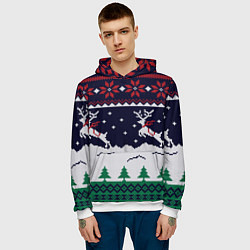Толстовка-худи мужская СВИТЕР С ОЛЕНЯМИ DEER SWEATER, цвет: 3D-белый — фото 2