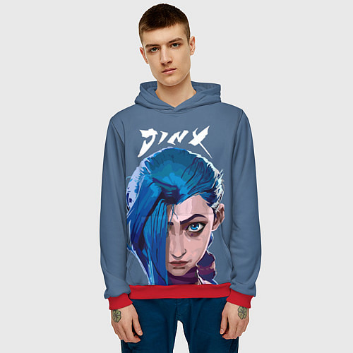 Мужская толстовка Jinx Arcane / 3D-Красный – фото 3