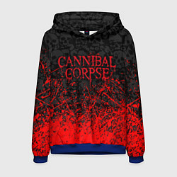 Толстовка-худи мужская CANNIBAL CORPSE, БРЫЗГИ КРАСОК ЧЕРЕПА, цвет: 3D-синий