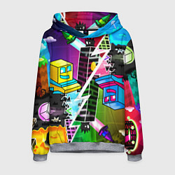 Толстовка-худи мужская Geometry Dash: Parallel Worlds, цвет: 3D-меланж