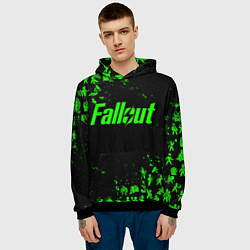 Толстовка-худи мужская FALLOUT ПУПСЫ ПАТТЕРН ЗЕЛЁНЫЙ ЯДЕРНАЯ ЗИМА, цвет: 3D-черный — фото 2