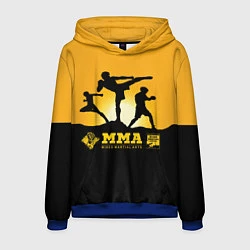 Толстовка-худи мужская ММА Mixed Martial Arts, цвет: 3D-синий
