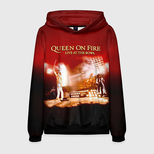 Мужская толстовка Queen on Fire - Live at the Bowl / 3D-Черный – фото 1