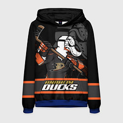 Толстовка-худи мужская Анахайм Дакс, Anaheim Ducks, цвет: 3D-синий