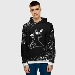 Толстовка-худи мужская KIZARU ПРИЗРАК ЛОГО БЕЛЫЙ, цвет: 3D-белый — фото 2