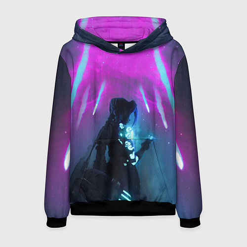 Мужская толстовка LEAGUE OF LEGENDS, ДЖИНКС / 3D-Черный – фото 1