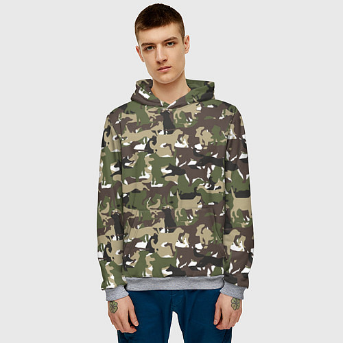 Мужская толстовка Камуфляж из Собак Camouflage / 3D-Меланж – фото 3