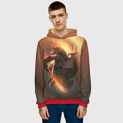 Толстовка-худи мужская DOTA 2 ДЖАГЕРНАУТ, цвет: 3D-красный — фото 2