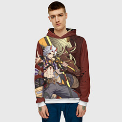 Толстовка-худи мужская ДЕМОН АРАТАКИ ИТТО, цвет: 3D-белый — фото 2