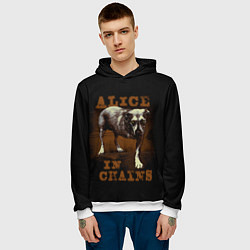 Толстовка-худи мужская Alice in chains Dog, цвет: 3D-белый — фото 2