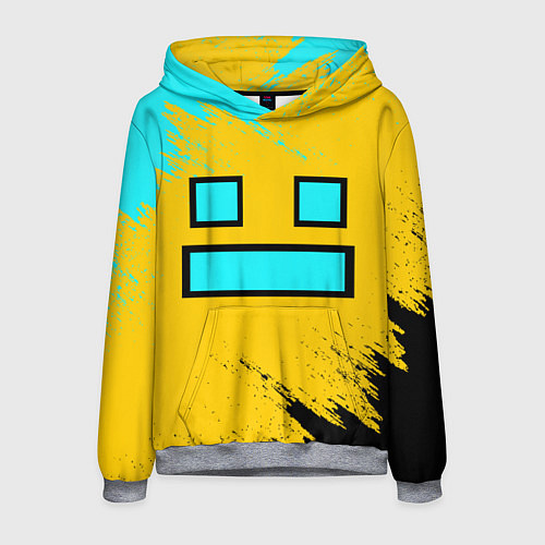 Мужская толстовка GEOMETRY DASH SMILE БРЫЗГИ КРАСОК / 3D-Меланж – фото 1