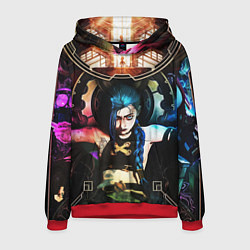 Толстовка-худи мужская ARCANE JINX ОБЛОЖКА LEAGUE OF LEGENDS, цвет: 3D-красный