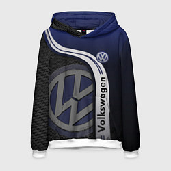 Толстовка-худи мужская Volkswagen Фольксваген, цвет: 3D-белый