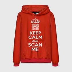 Толстовка-худи мужская Keep calm and scan me: fuck off, цвет: 3D-красный