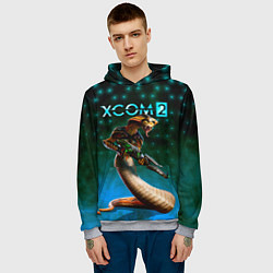 Толстовка-худи мужская XCOM ИКС КОМ рептилия, цвет: 3D-меланж — фото 2