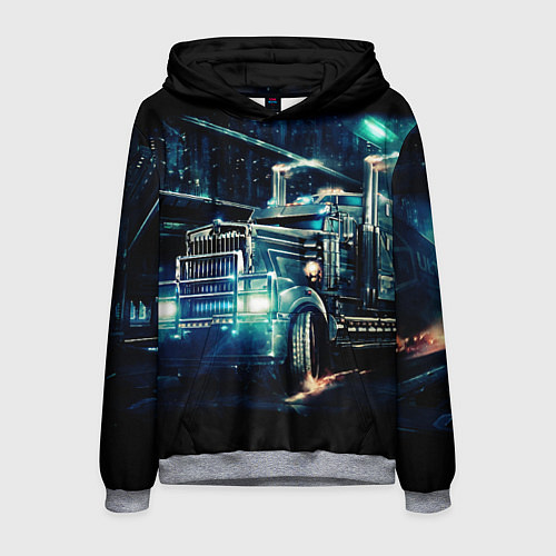 Мужская толстовка Американский Грузовик Дальнобой 2022 / 3D-Меланж – фото 1