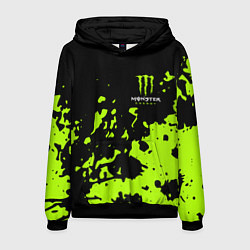Толстовка-худи мужская Monster Energy green, цвет: 3D-черный